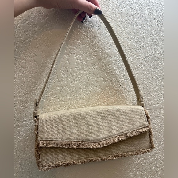 Zara Handbags - Elegant Beige Fringed Women's Bag